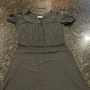 LOFT Black Mini Dress with Button Detail